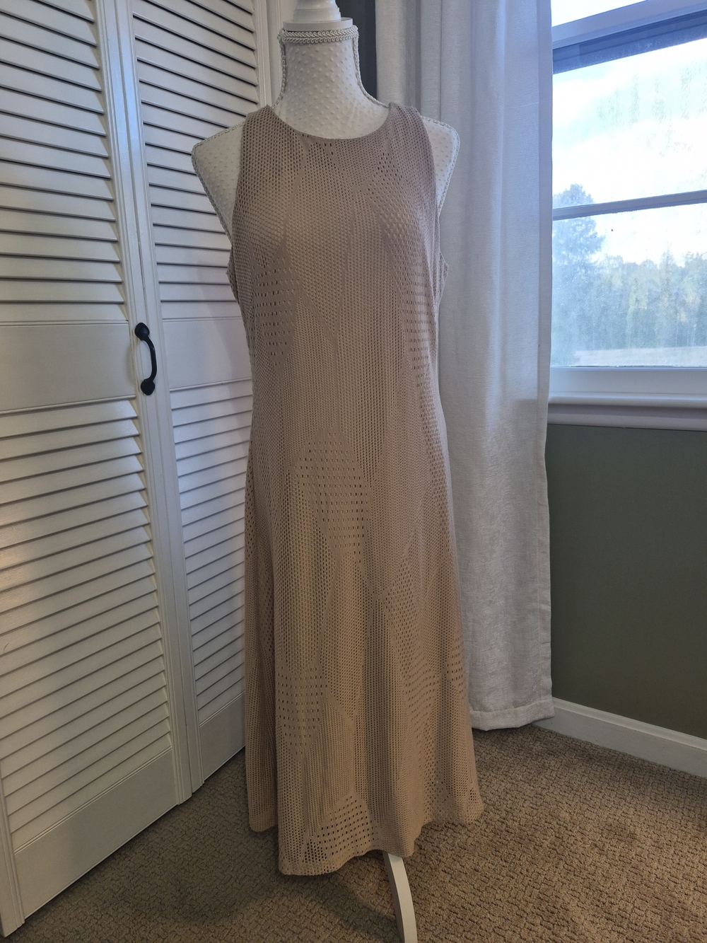 Anne Klein Sleeveless Knit Midi Dress in Taupe